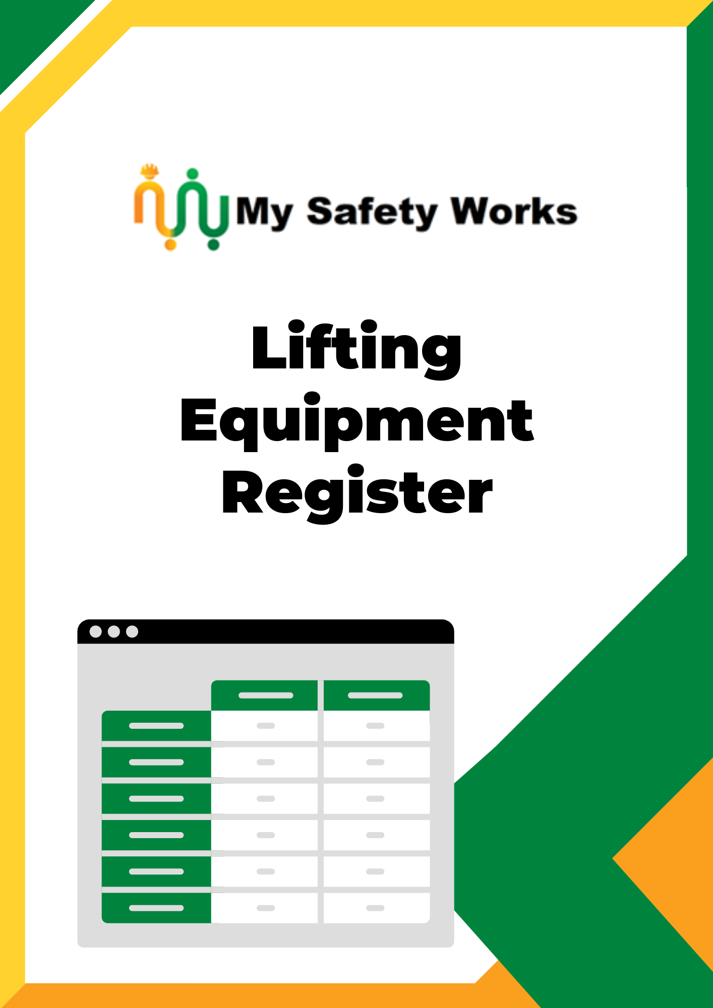 Lifting Equipment Register My Safety Works