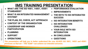 AS/NZS ISO Integrated Management System Training Presentation