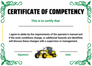 Verification of Competency for a Grader