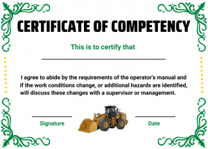 Verification of Competency for a Loader 