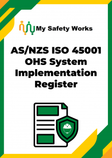 AS/NZS ISO 45001 OHS Management System Implementation Register
